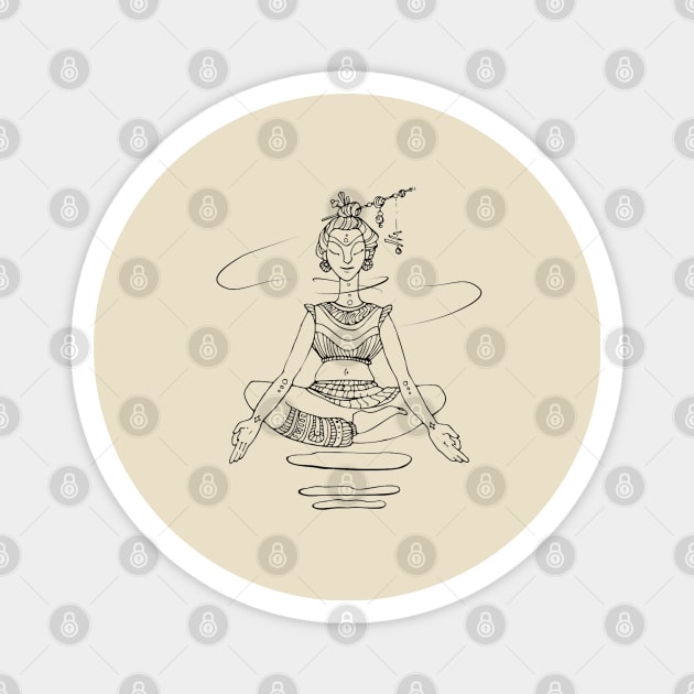 Yogi in lotus position #yoga #minimalism Magnet by BumbleBambooPrints